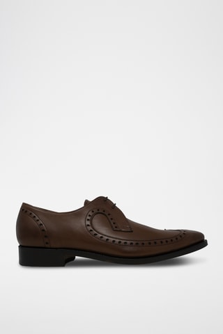 Derbys en cuir de veau Woody - Marron foncé