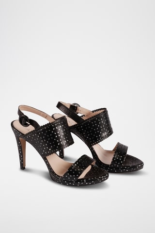 Sandales à talons en cuir verni Sandalo 9197 - Noir
