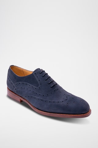 Richelieus en nubuck Liffey - Bleu marine