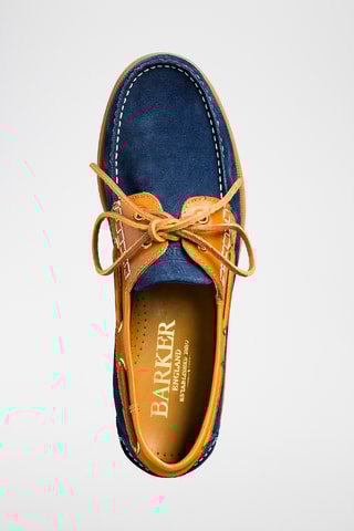 Chaussures bateau en cuir Wallis - Bleu marine et marron