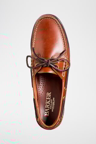 Chaussures bateau en cuir verni Wallis - Marron foncé