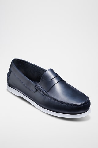 Mocassins en cuir verni Tonny - Bleu marine