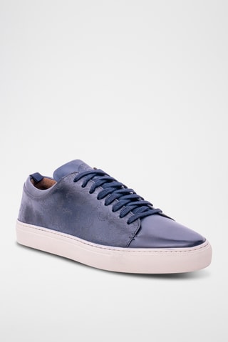Baskets en cuir Paisley - Bleu marine