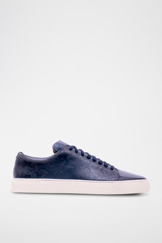 Baskets en cuir Paisley - Bleu marine