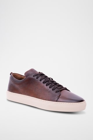 Baskets en cuir Paisley - Marron foncé
