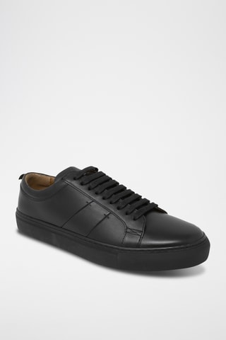 Baskets en cuir de veau Greg - Noir