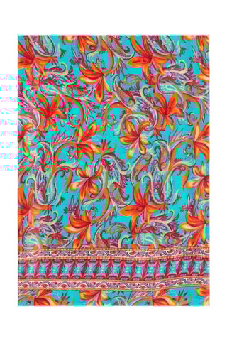 Foulard - Turquoise et rouge