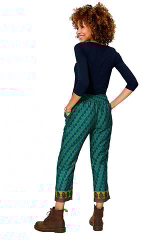 Pantalon droit 7/8 Vert et beige