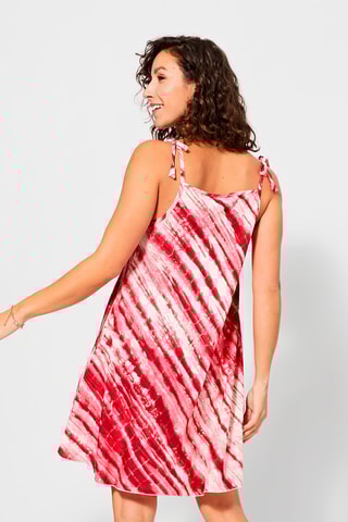Robe droite - Ecru et rouge