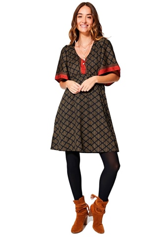 Robe patineuse Noir et beige