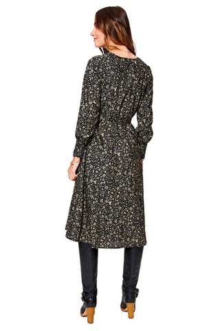 Robe fleurie Noir et beige