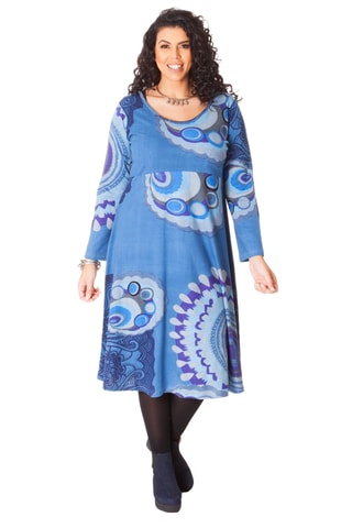 Robe midi - Bleu