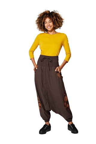 Sarouel taille haute - Marron