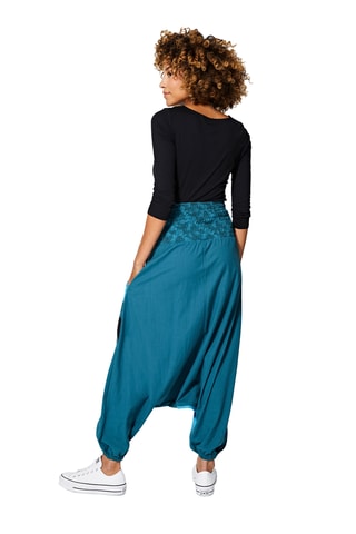 Sarouel taille haute - Bleu canard