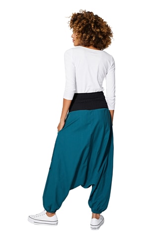 Sarouel taille haute - Bleu pétrole