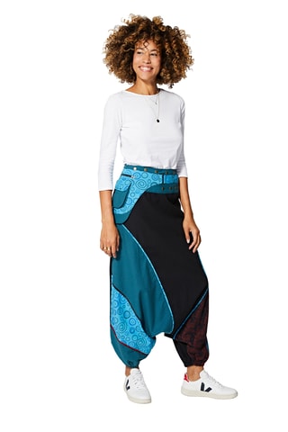 Sarouel taille haute - Bleu pétrole