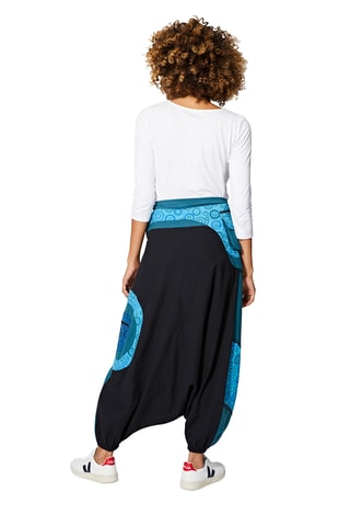 Sarouel taille haute - Bleu pétrole