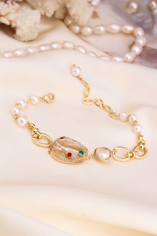 Pulseira - Pérolas de cultura e zircões