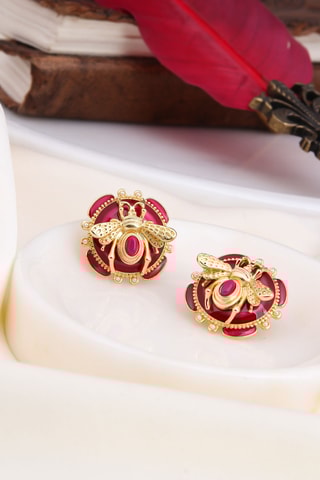 Brincos - Vermelho e dourado