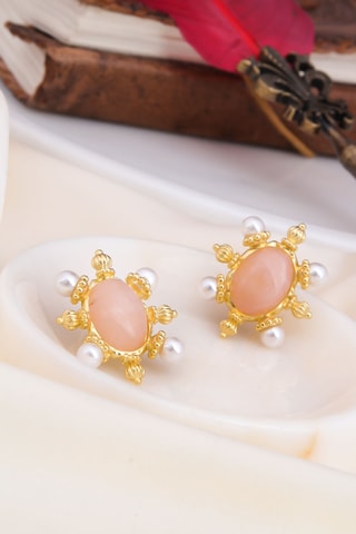 Brincos - Quartzo rosa