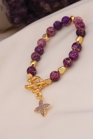 Pulseira - Banhado a ouro amarelo, zircões e variscites 
