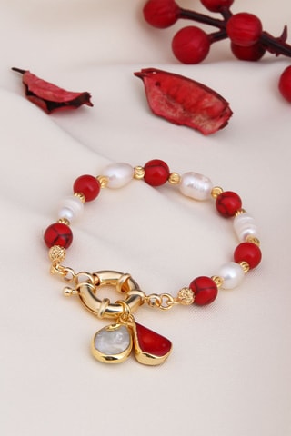 Pulseira - Corais e pérolas de cultura
