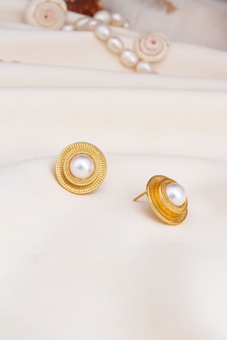 Brincos - Dourado e branco