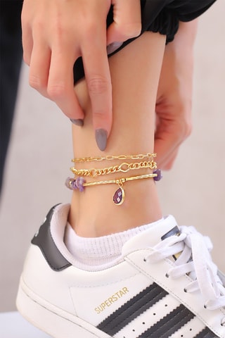 Pulseiras de tornozelo Ametistas