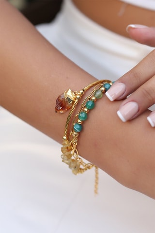 Pulseira banhada a ouro amarelo Citrina