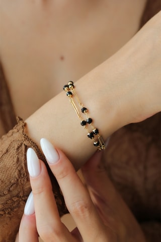 Pulseira 2 fileiras - Preto