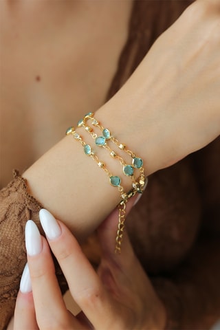 Pulseira 3 fileiras - Turquesa