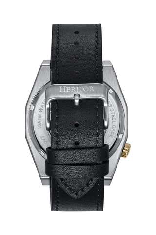 Montre automatique en cuir Amadeus - Heritor Automatic - Noir - Silver/Gold