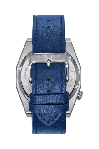 Montre automatique en cuir Amadeus - Heritor Automatic - Bleu - Silver/Blue
