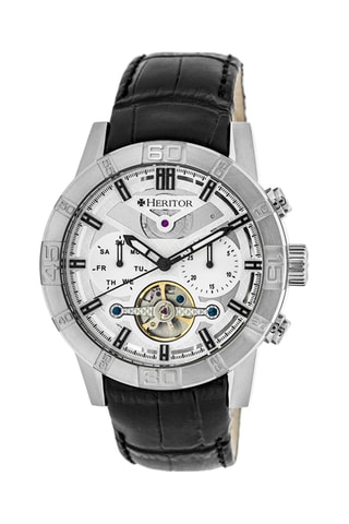 Montre automatique en cuir Hamilton  -  Noir et argenté