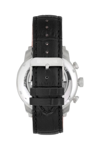 Montre automatique en cuir  -  Noir et blanc