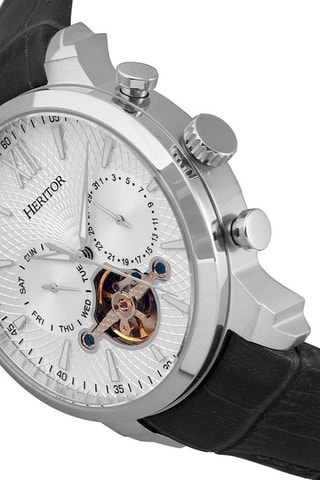 Montre automatique en cuir  -  Noir et blanc