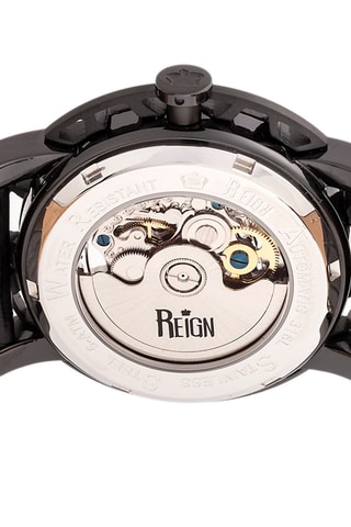 Montre automatique en cuir Stavros  -  Noir