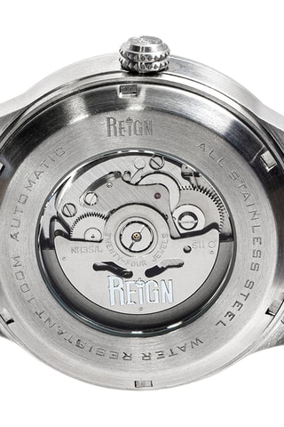 Montre automatique en cuir Reign Henry  - Noir et argenté
