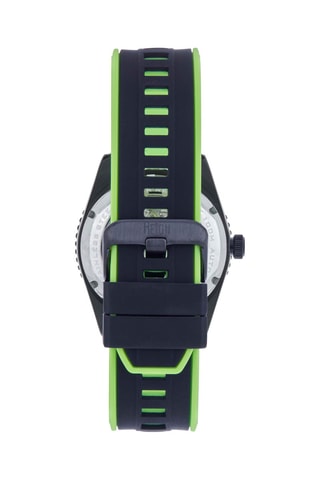 Montre automatique en caoutchouc et rubis  - Noir et vert clair
