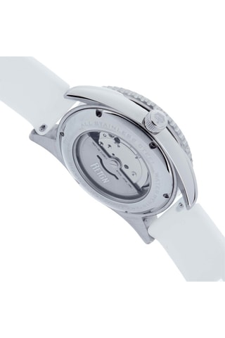 Montre automatique en caoutchouc et rubis  - Blanc et argenté