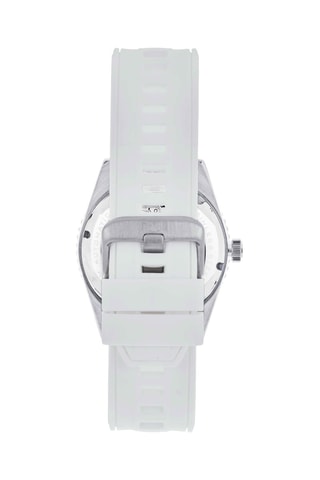 Montre automatique en caoutchouc et rubis  - Blanc et argenté
