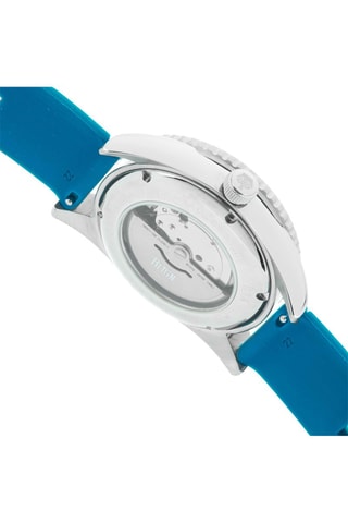 Montre automatique en caoutchouc et rubis  - Turquoise et argenté
