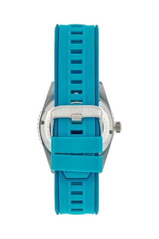 Montre automatique en caoutchouc et rubis  - Turquoise et argenté