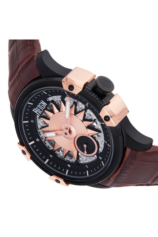 Montre automatique en cuir - Marron et noir