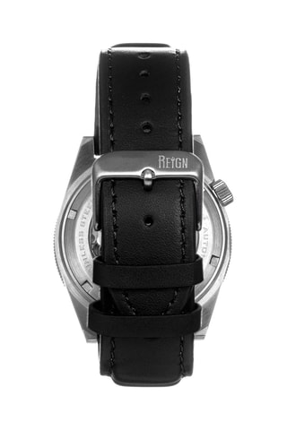 Montre automatique en cuir Francis  - Noir et bleu canard