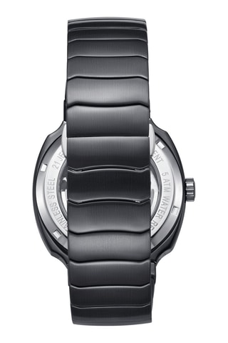 Montre automatique en acier Magnus - Noir et doré rose