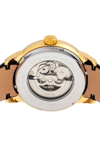Montre automatique en cuir - Doré et noir