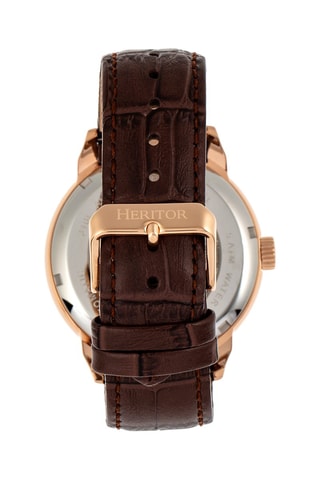 Montre automatique en cuir - Doré rose et marron