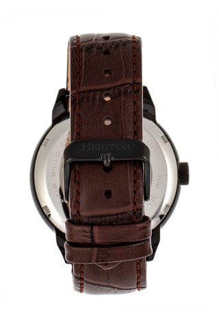 Montre automatique en cuir Sandford - Marron et noir