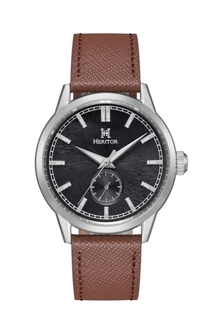 Montre automatique en cuir Argento - Marron et noir
